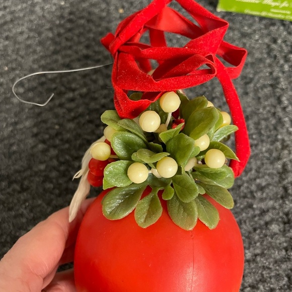 Vintage MCM Plastic Apple Bird Christmas Welcome Ornament with Box 1960s 1970s - Picture 4 of 7